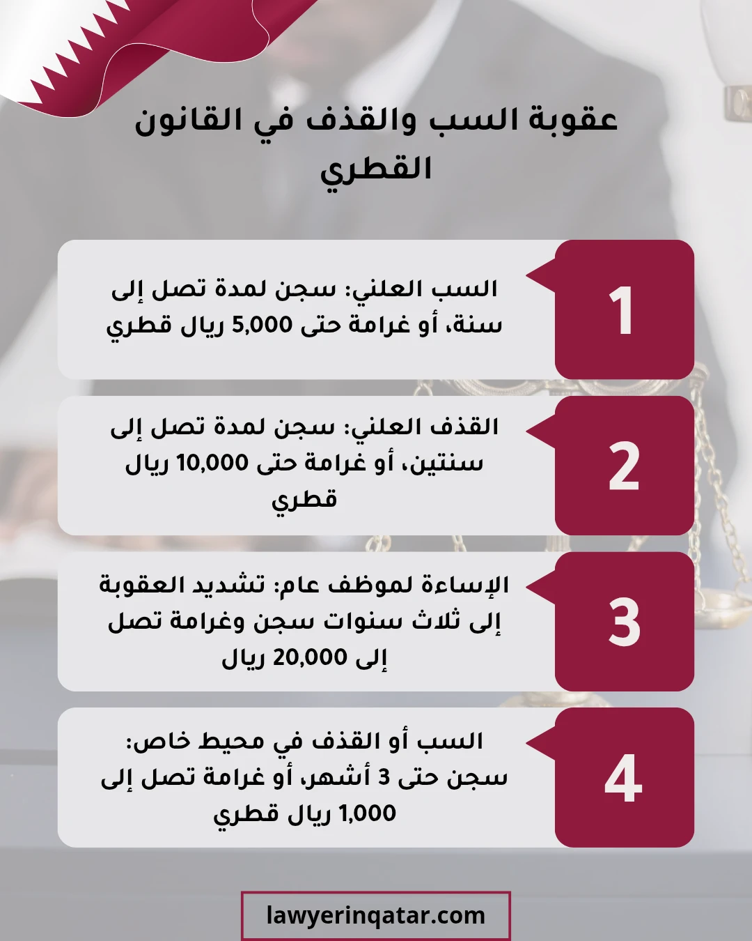 عقوبة السب والقذف في القانون القطري